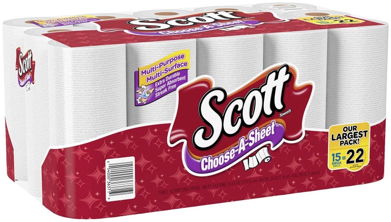 Scott Paper Towels ChooseaSheet Mega Roll 15 Rolls Pack of 1
