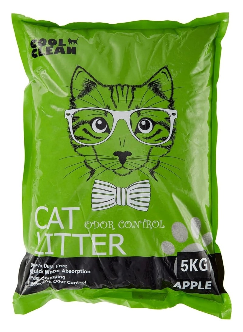 Cool Clean Clumping Cat Litter, Apple - 5Kg - Image 1