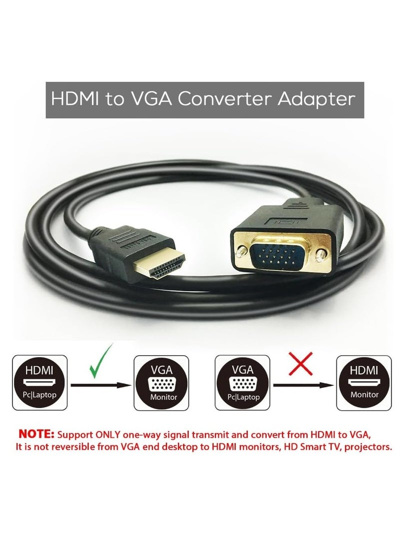 Bukela HDMI to VGA high-definition cable with chip 1.8 meters computer monitor projector connection cable without audio and power supply  - Image 3