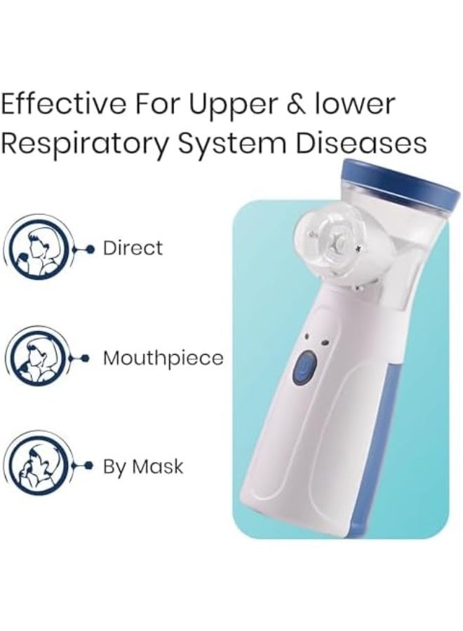 دينكس جهاز استنشاق شبكي محمول بالموجات فوق الصوتية للأطفال والكبار/ صامت/ لعلاج أمراض الأنف والحنجرة، رذاذ قابل للتعديل، إيقاف تشغيل تلقائي، قابل لإعادة الشحن، - Image 5