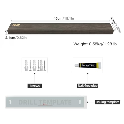 FINDKING Ash Wood Magnetic Knife Strip, Magnet Utensil Holder for Wall, Refrigerator, Wooden Rack for Kitchen Knives, No Drill (Deep Grey, 18 Inches, Without Knives) - Image 2