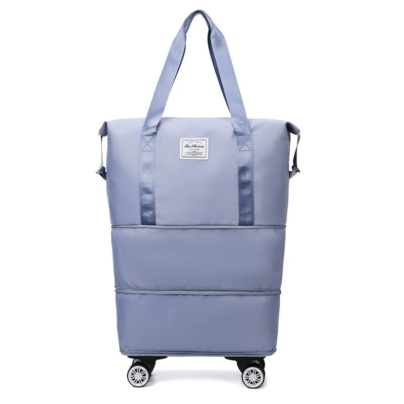 Universal-Wheel Travel Bag, Expandable Oxford Cloth 20-35L Storage Bag, Solid Color - Image 4
