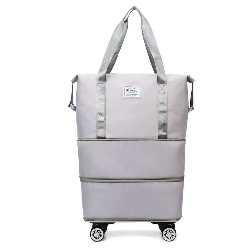 Universal-Wheel Travel Bag, Expandable Oxford Cloth 20-35L Storage Bag, Solid Color - Image 1