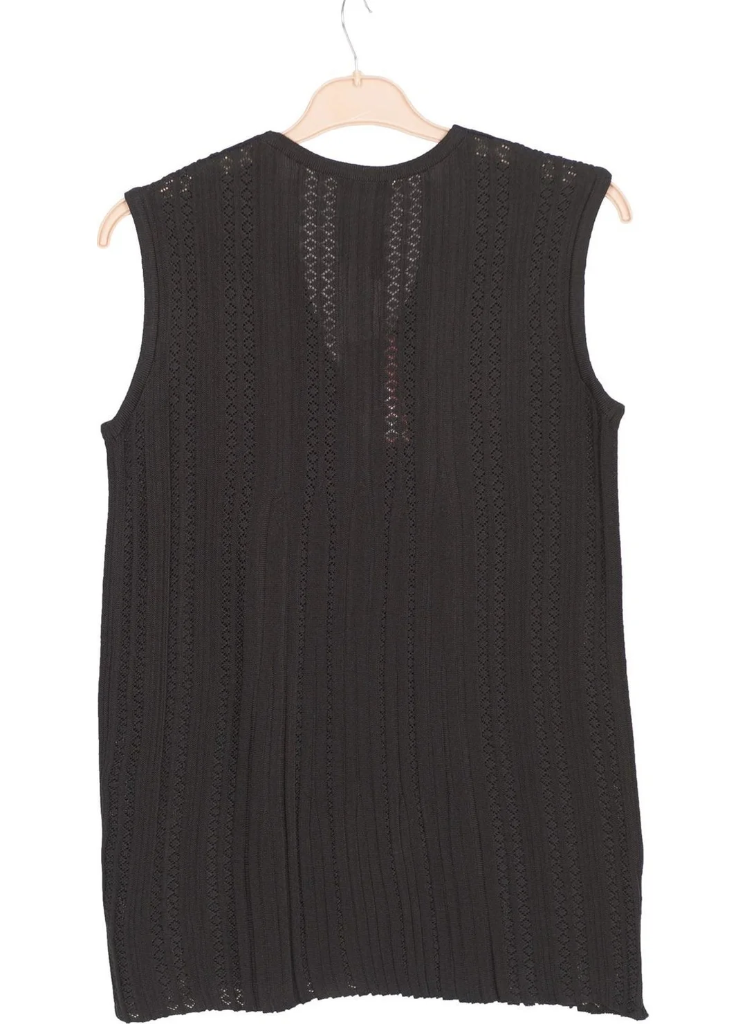 Hesna Accordion Knit Black Vest