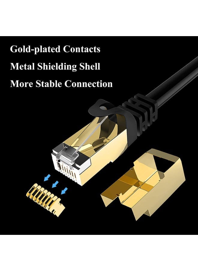 Cat8 Ethernet Cable 5M High Speed 40Gbps, Network Internet Shielded Cord RJ45, LAN Wire Cable Wifi Extender Compatible for Modem Gaming TV Router PC - Image 4