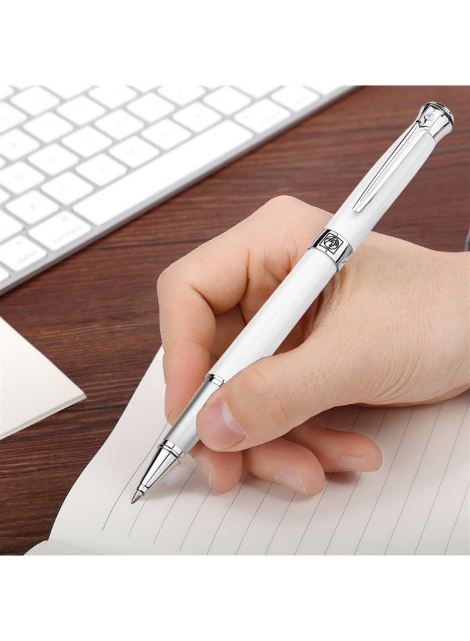 Pimio Signature Pen Business Office Gift Ballpoint Pen Adult Signature Pen Student Calligraphy Pen Men And Women Graduation Gift 0.5mm Sweden Flower King Series 903 Pearl White - Image 2