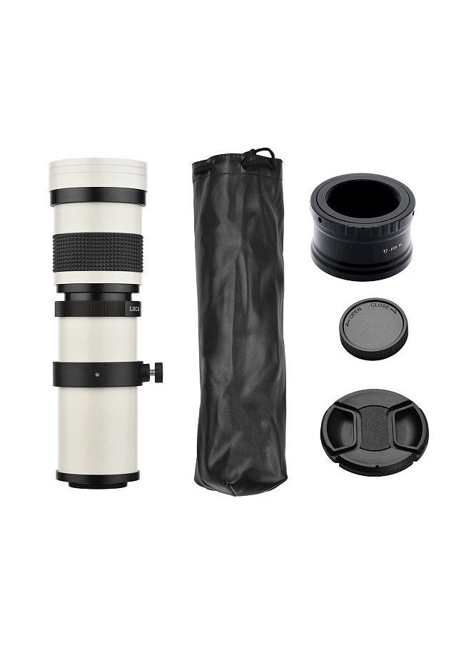 Generic - Camera MF Super Telephoto Zoom Lens F/8.3-16 420-800mm T2 Mount with M-mount Adapter Ring 1/4 Thread Replacement for Canon M M2 M3 M5 M6 Mark II M10 M50 M100 M200 Cameras - Image 1