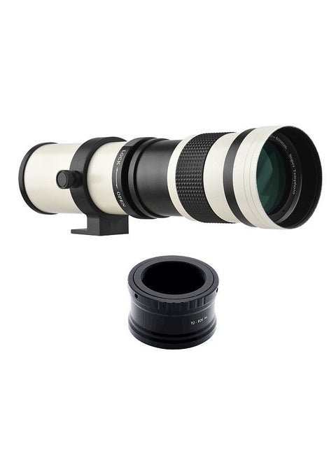 Camera MF Super Telephoto Zoom Lens F/8.3-16 420-800mm T2 Mount with M-mount Adapter Ring 1/4 Thread Replacement for Canon M M2 M3 M5 M6 Mark II M10 M50 M100 M200 Cameras