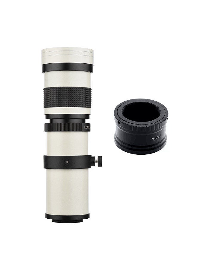 Generic - Camera MF Super Telephoto Zoom Lens F/8.3-16 420-800mm T2 Mount with M-mount Adapter Ring 1/4 Thread Replacement for Canon M M2 M3 M5 M6 Mark II M10 M50 M100 M200 Cameras - Image 1