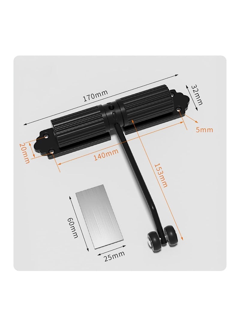 Heavy Duty Automatic Hydraulic Door Closer for Safety Interior and Exterior Use Black Finish with Adjustable Rod and Screws - Image 4