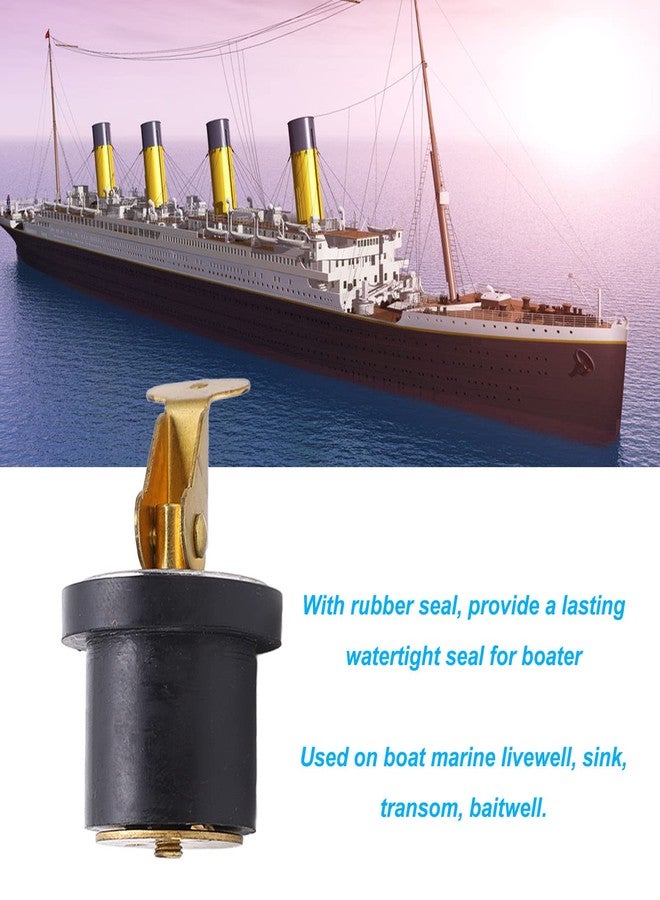 Keenso Boat Drain Plug, 19mm Compression Drain Plug Brass Screw Type RubberBoat Yacht Marine Accessories (7/8 inch (2974B2)) - Image 2