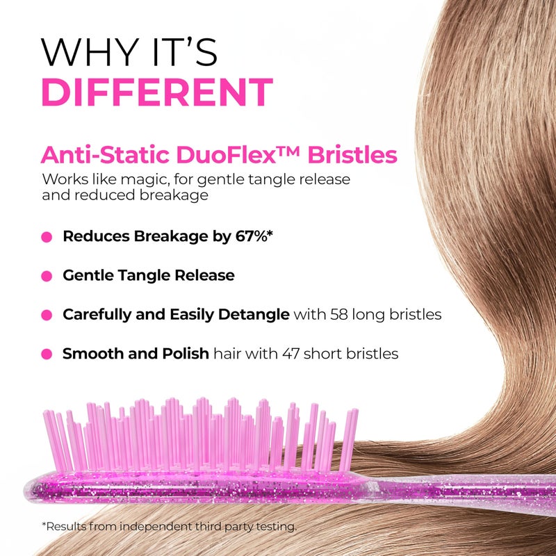 UNbrush FHI Heat UNbrush Detangling Brush for Pain-Free Brushing on All Wet or Dry Hair Types â€” Durable DuoFlex Anti-Static Bristles, Lightweight Handle, Vented Hair Brush, Rose Quartz Pink - Image 2