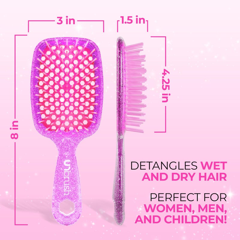 UNbrush FHI Heat UNbrush Detangling Brush for Pain-Free Brushing on All Wet or Dry Hair Types â€” Durable DuoFlex Anti-Static Bristles, Lightweight Handle, Vented Hair Brush, Rose Quartz Pink - Image 4