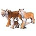 Gemini&Genius GeminiGenius Tigers Family Figurines Set Animal Playset Educational Wildlife Models Cake Toppers Birthday Gift for Kids - Image 4