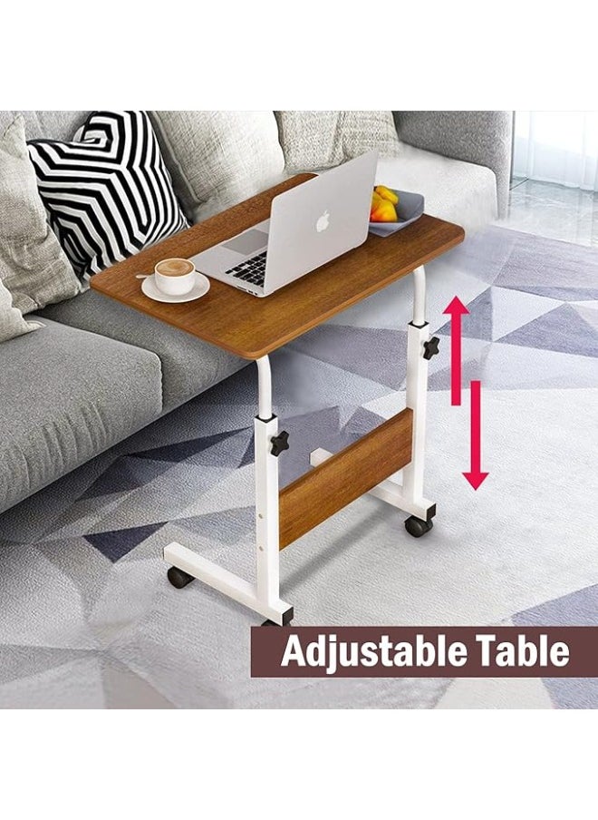 Generic - Adjustable Height Laptop Table with Wheels – Multi-Purpose Side Desk for Sofa or Bed, Perfect for Work, Study, or Coffee - Image 1