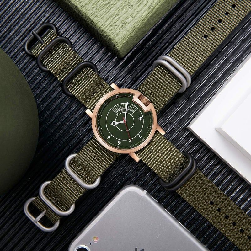 BINLUN Nylon Watch Strap Thick Premium Ballistic Multicolor Bands for Men Women 18mm 19mm 20mm 21mm 22mm 23mm 24mm with Military Heavy Duty 5 Rings Stainless Steel Buckle(Green-BLack,22mm) - Image 5