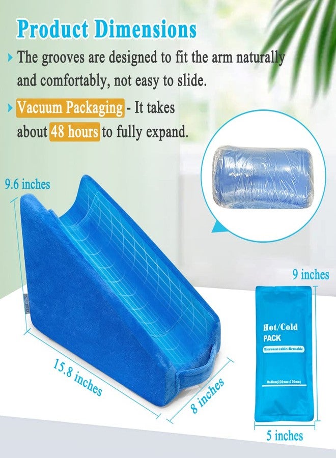 Zelen Arm Elevation Pillow Wedge for Elevating Arm After Surgery Pillow Arm Support Broken Wrist Pillow Elbow for Sleeping Elevated Arm Contoured Support Pillow for Broken Arm Rest with Gel Pack - Image 3