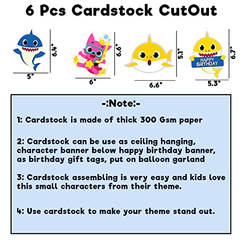 Party Propz Baby Shark Theme Birthday Decoration Kit For Kids - 60 Pcs Shark Theme Happy Birthday Banner, Foil Balloons, Cake Topper For Cake Decoration, Cup-cake Topper,Swirls For Hanging - Image 4