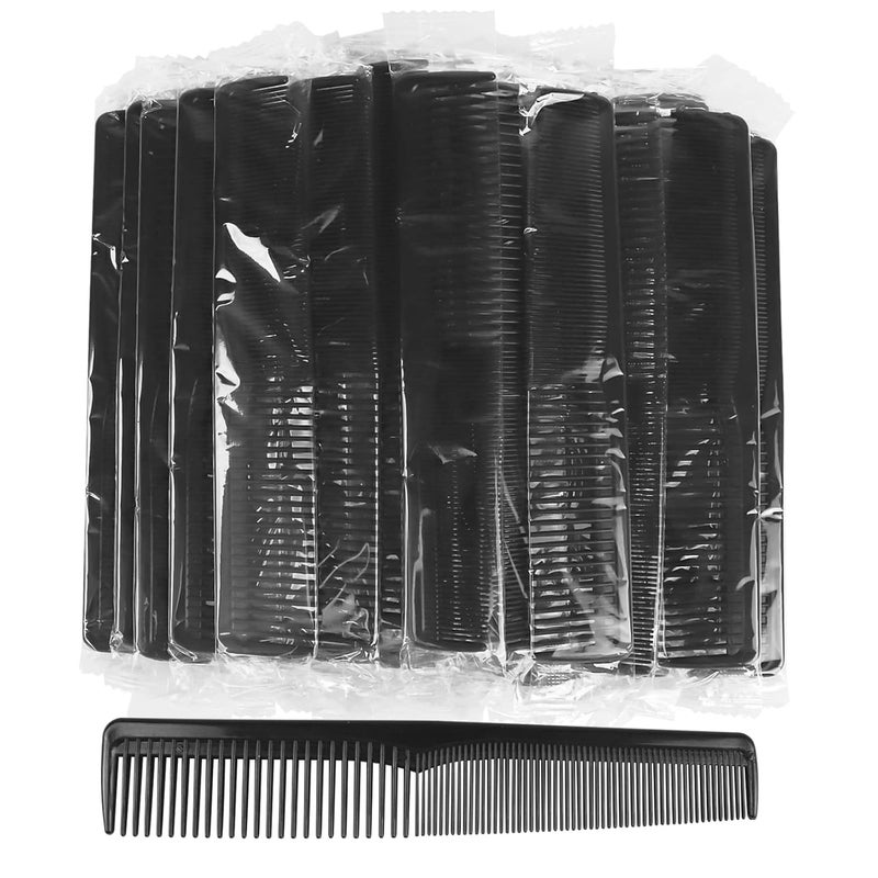 Disposable Combs 100 Pack Combs Bulk Double Tooth Hair Pocket Comb Individually Wrapped Sturdy Combs in Bulk Black for Homeless Charity Care Pack