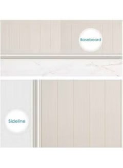fashionhome Set of 3 Foam 3D Wall Sticker Waist Lines Border Self Adhesive Wallpaper Waterproof Baseboard Border Wall Sticker Living Room Decor Tiles Decor Decorative Wall Border Stickers 230x8 cm  - Image 5