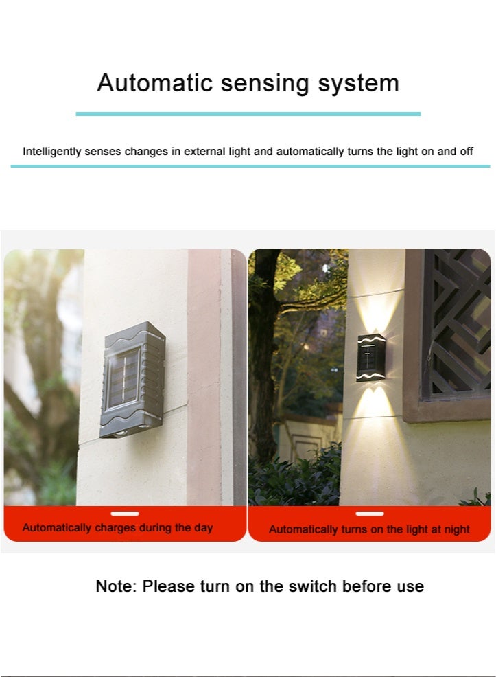 Ecoey 4 Lamp Beads LED Solar Outdoor Waterproof Warm Light Wall Light - Image 2