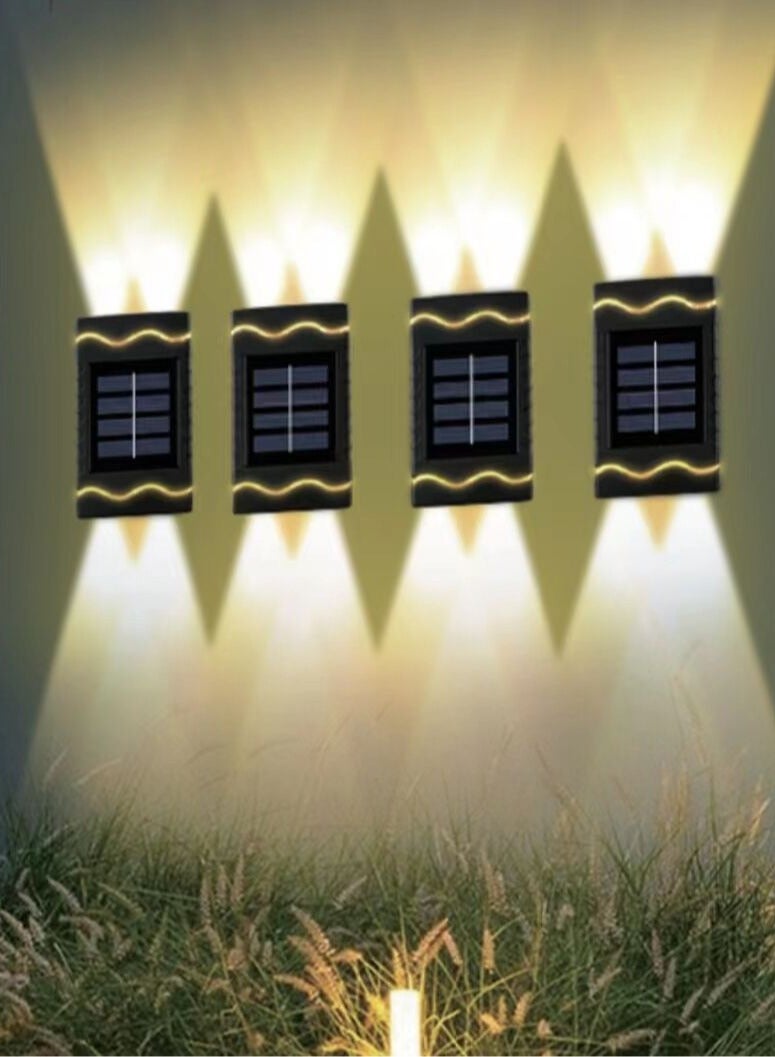 Ecoey 4 Lamp Beads LED Solar Outdoor Waterproof Warm Light Wall Light - Image 5