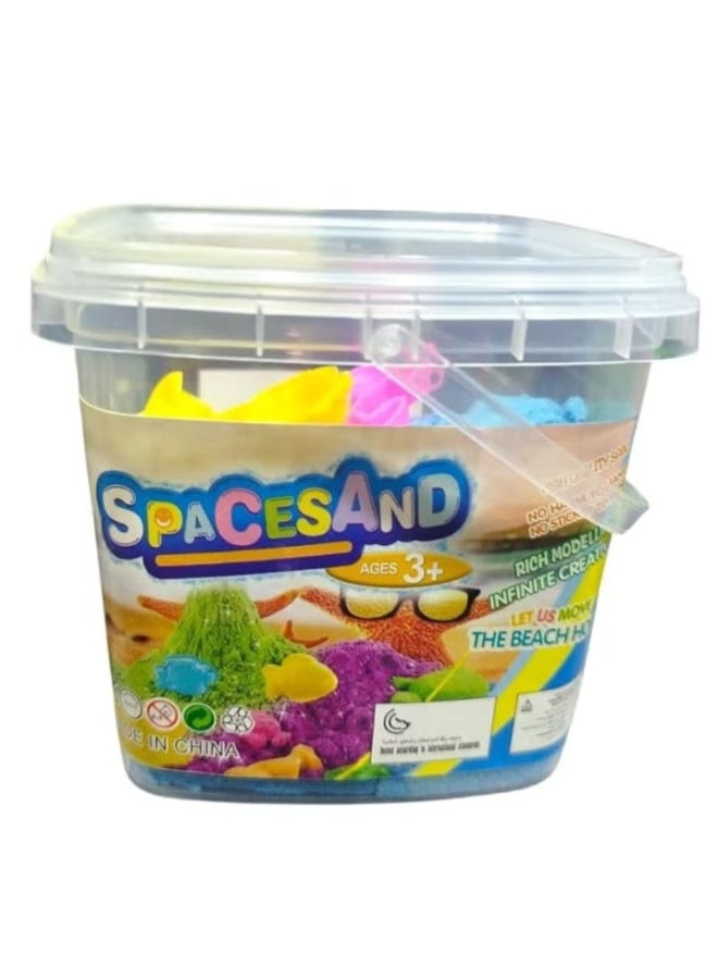 عجينة رائعة وطين سحري مع قالب، مجموعة حسية قابلة لإعادة الاستخدام، ألعاب رملية رائعة خالية من الغلوتين، ألعاب داخلية للأطفال من سن 10 إلى 15 عامًا، أزرق (دلو 750 جرام) - Image 1