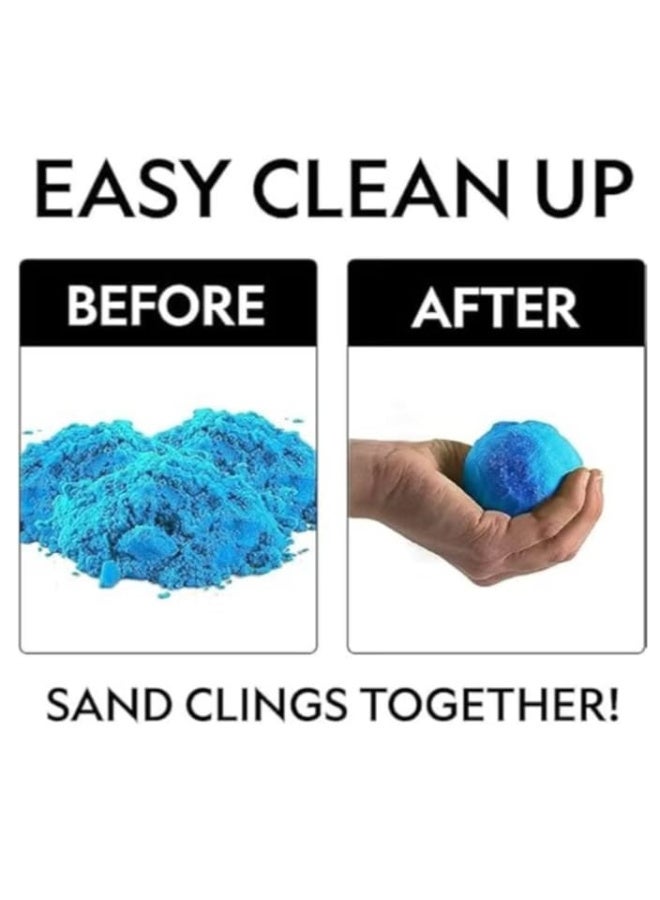 عجينة رائعة وطين سحري مع قالب، مجموعة حسية قابلة لإعادة الاستخدام، ألعاب رملية رائعة خالية من الغلوتين، ألعاب داخلية للأطفال من سن 10 إلى 15 عامًا، أزرق (دلو 750 جرام) - Image 2