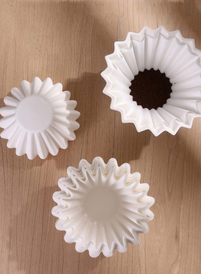 Bincoo 50 Pieces Thickened W185 Hand Brewed Coffee Filter Paper Original Wood Pulp V60 Drip Filter Cake Bowl-shaped Filter Paper Filter Cup Filter Paper - Image 4