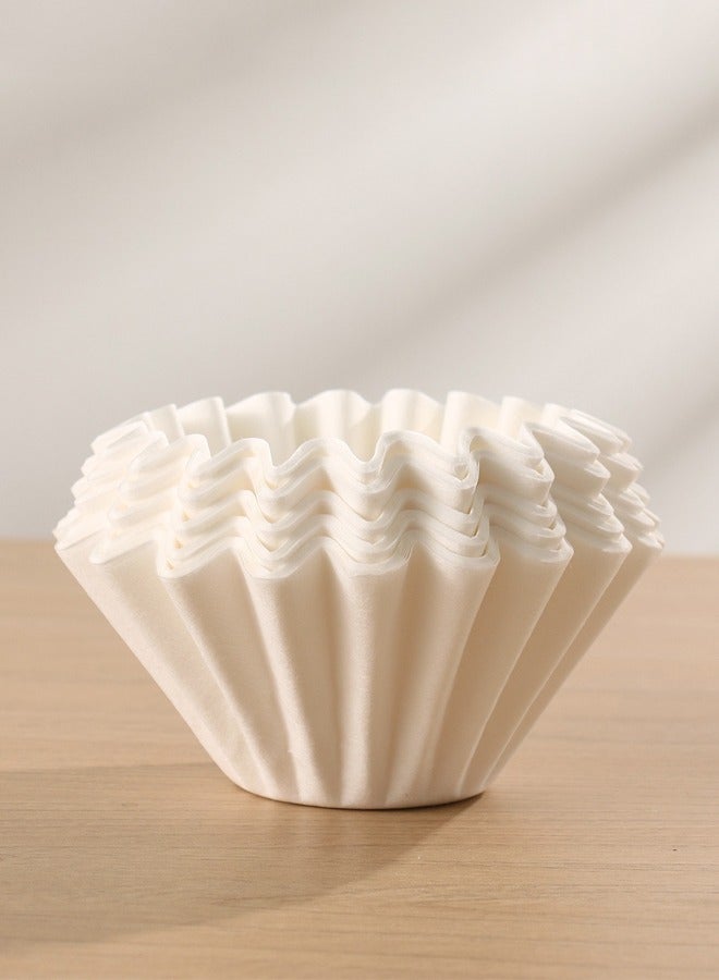 Bincoo 50 Pieces Thickened W185 Hand Brewed Coffee Filter Paper Original Wood Pulp V60 Drip Filter Cake Bowl-shaped Filter Paper Filter Cup Filter Paper - Image 1