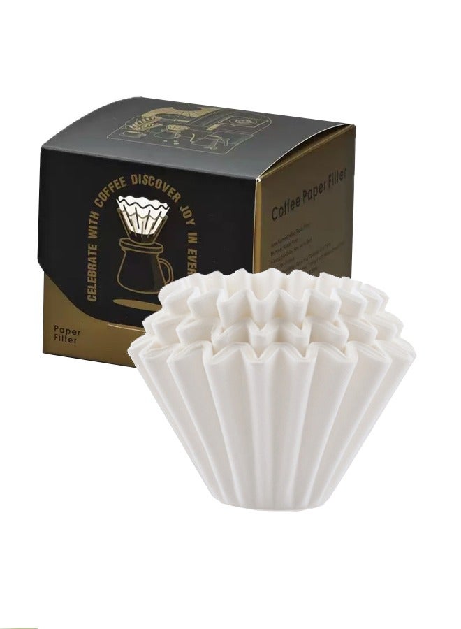 Bincoo 50 Pieces Thickened W185 Hand Brewed Coffee Filter Paper Original Wood Pulp V60 Drip Filter Cake Bowl-shaped Filter Paper Filter Cup Filter Paper - Image 2