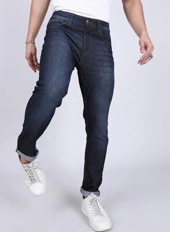 The Indian Garage Co Men Mid Rise Low Fade Slim Fit Jeans