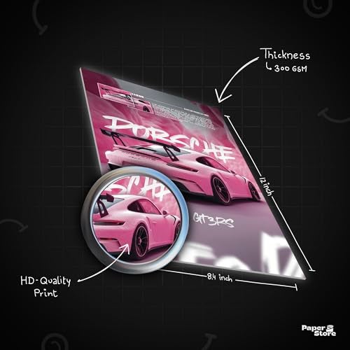 Thepaper9store Cardstock Pack of 10 - Super Car Posters | Premium 300 GSM | A4 Size (8.4x12 Inch) Wall Décor for Bedroom, Living Room, Office | Perfect for Car Lovers | - Image 3