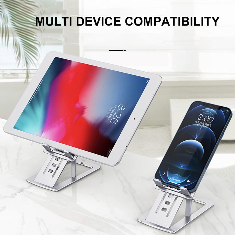 Foldable Mobile Phone Holder ABS Desktop Stand - Stylish Simple Design Universal Non-Slip Bracket with Charging Hole for Smartphones Tablet PCs - Image 3