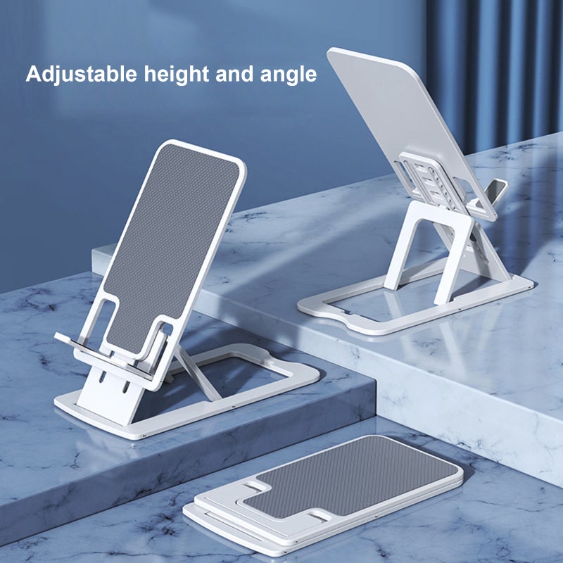 Foldable Mobile Phone Holder ABS Desktop Stand - Stylish Simple Design Universal Non-Slip Bracket with Charging Hole for Smartphones Tablet PCs - Image 4