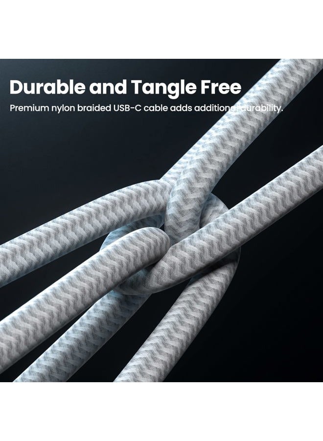 Fasgear USB C to Type C 3.2 Gen 2x2 Cable 3ft, 20Gbps 100W Charging 4K Video USB-C Cord 90 Degree Compatible for Mac-book Pro,i-Pad Mini,Dell/Sam-sung Displays, Thunderbolt 4/3 Monitors (White) - Image 5