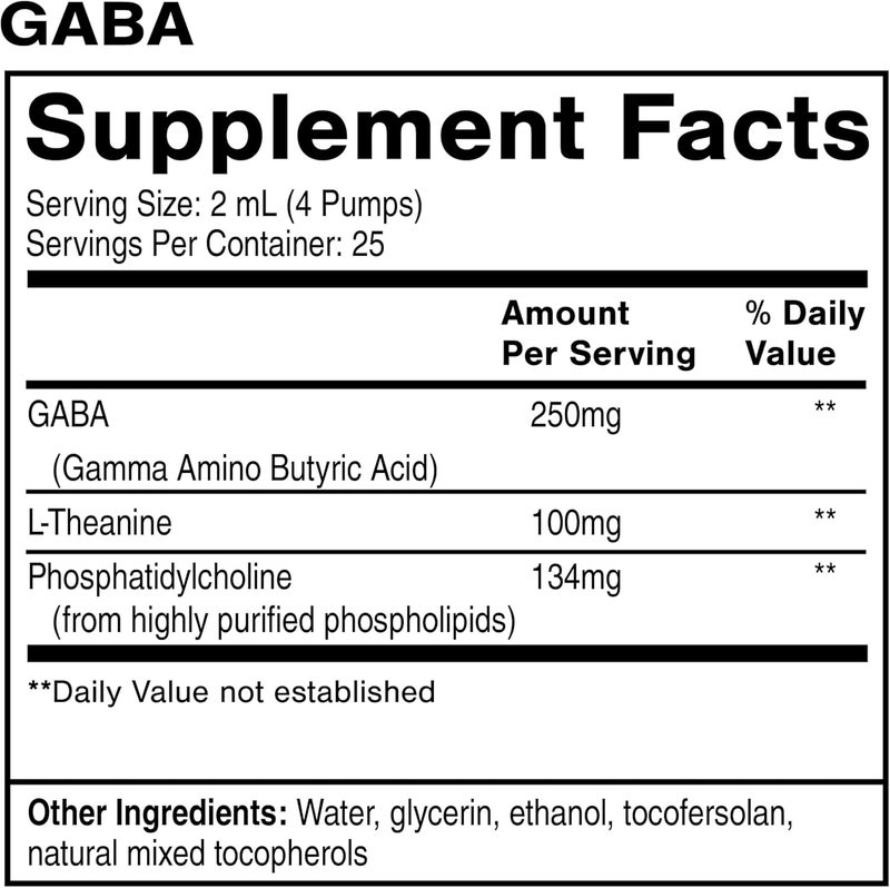 Quicksilver Scientific Liposomal GABA  L Theanine  Calm Stress Response  Brain Support  Bioavailable GABA Supplement with L Theanine 100mg 17oz50ml - Image 2