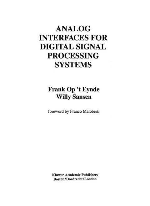Analog Interfaces for Digital Signal Processing Systems