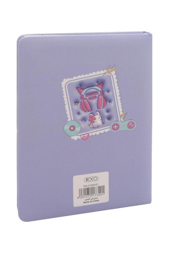 ROCO Notebook Game Girl 13 X 18.5 cm 96 Sheets Single Ruled (Colored Pages) Purple - Image 3