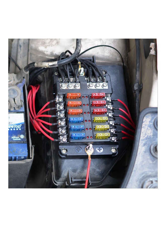 NIBEMINENT Fuse Box Blade Holder Block 12 Way With LED Indicator For Boat Van Car Truck - Image 3