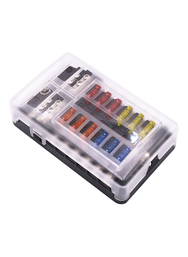 NIBEMINENT Fuse Box Blade Holder Block 12 Way With LED Indicator For Boat Van Car Truck - Image 1