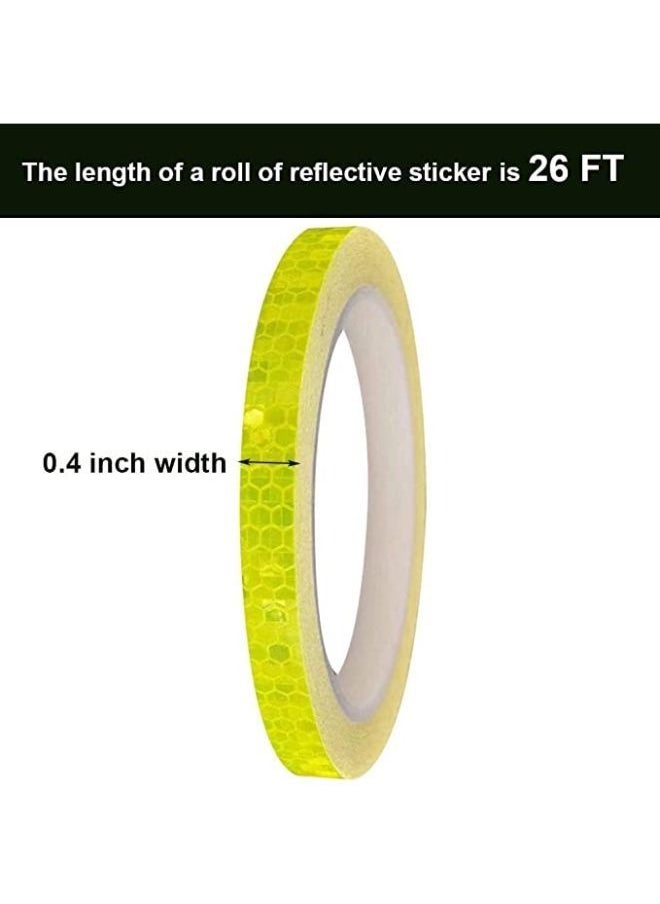Generic 5 Pieces Safety Reflective Warning Stickers Self-Adhesive DIY Rim Outdoor Lighting Sticker Waterproof Reflective Adhesive Tape Stripe, for Bike, Motorcycle, Car, Bicycle Decoration  - Image 2