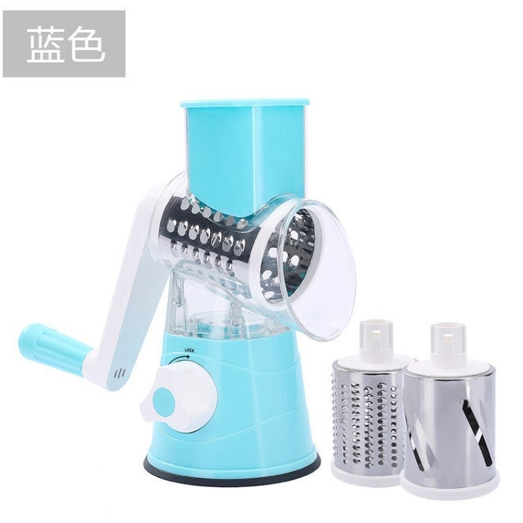 Multifunctional Kitchen Roller Vegetable Cutter - Hand Crank, Stainless Steel & PP