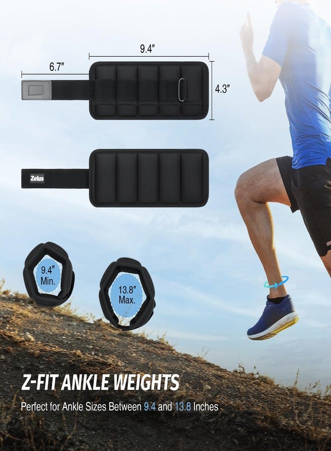 ZELUS 1 Pair Adjustable Ankle Weights, 0.8-4 lb Z-Fit Ankle Weights for Women Men, Ultra Thin Leg Weights for Women with Adjustable Straps, 0.4-2 lb per Arm Weight for Gym Home Yoga Jogging Walking - Image 4