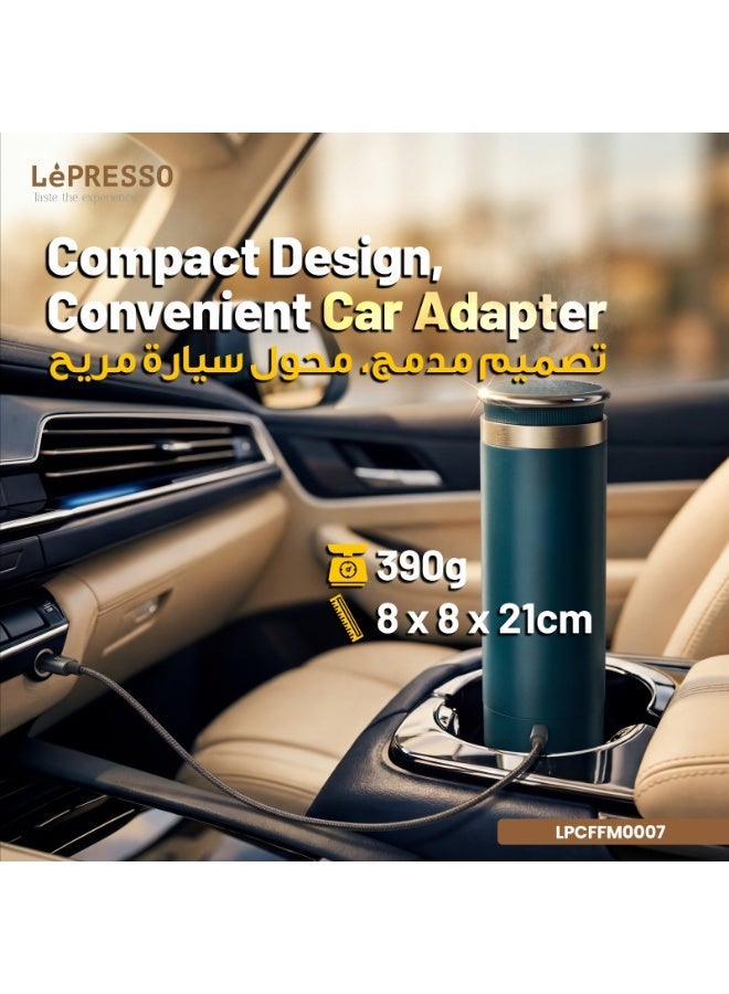 LePRESSO Portable Outdoor Electric Kettle 300ml with Temperature Control / Boil Dry Protection / Car Adapter / Stainless Steel - White - Image 3
