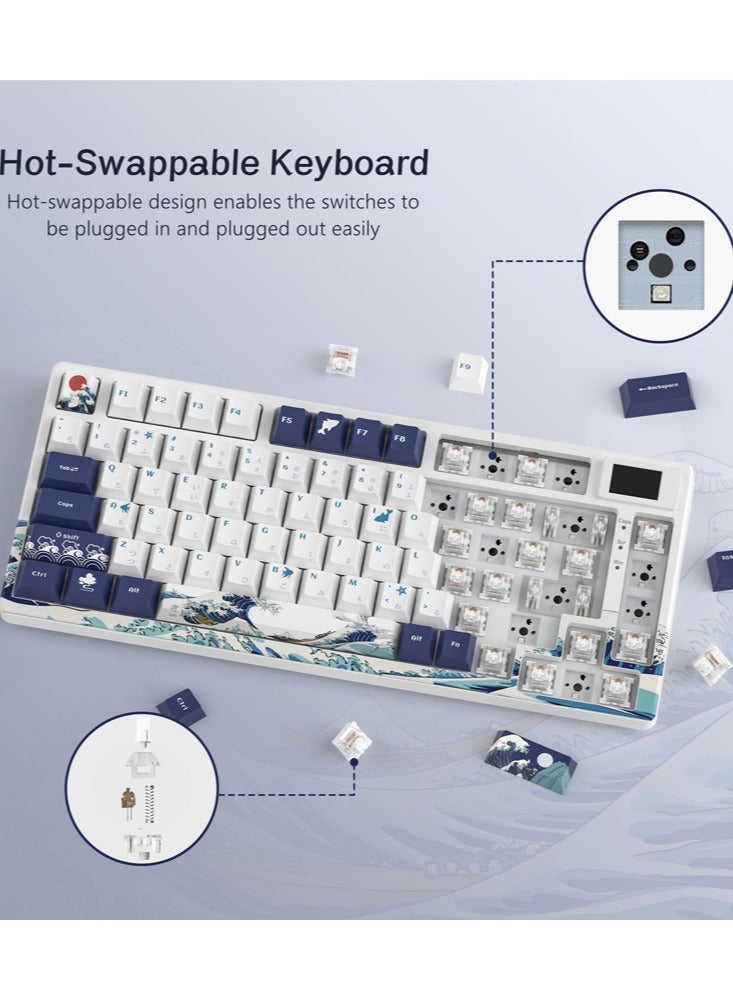 Womier Mechanical Gaming Keyboard S-K80 75% Hot Swappable Gasket Mount RGB Custom Keyboard with Color OLED Display for Everyday Use and Gaming - Image 4