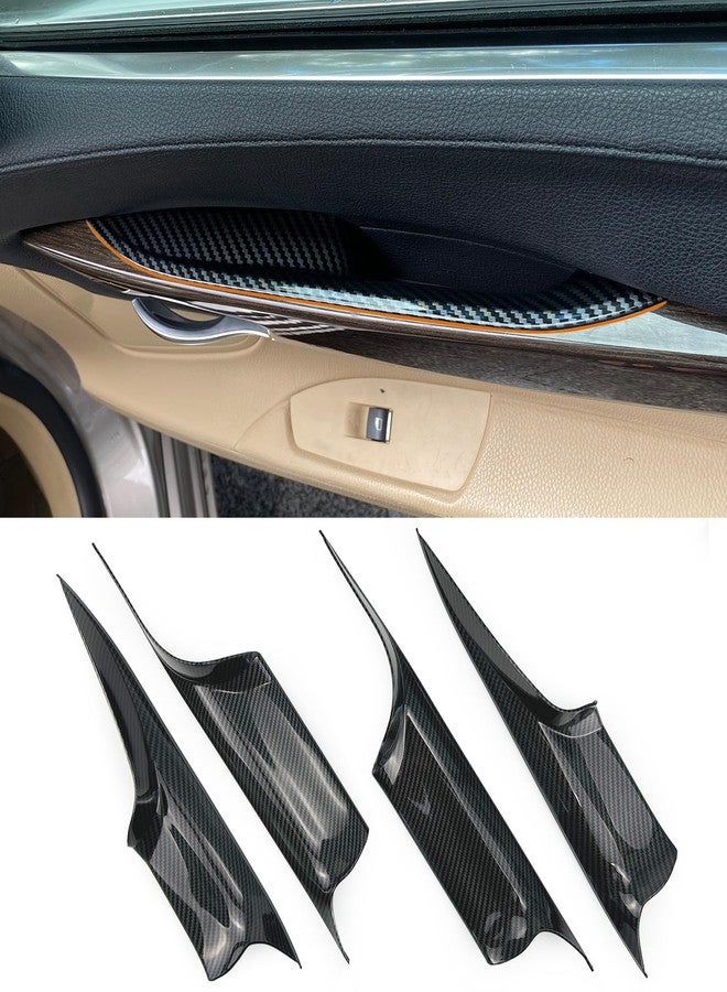 CHUANGHUI غطاء مقبض باب السيارة من CHUANGHUI مكون من 4 قطع، مناسب لسيارات BMW الفئة السابعة F02 730Ld 740Li 750Li 760Li موديلات 2009-2015، أغطية واقية لتزيين مقابض سحب الأبواب الداخلية (لون ألياف الكربون). - Image 1