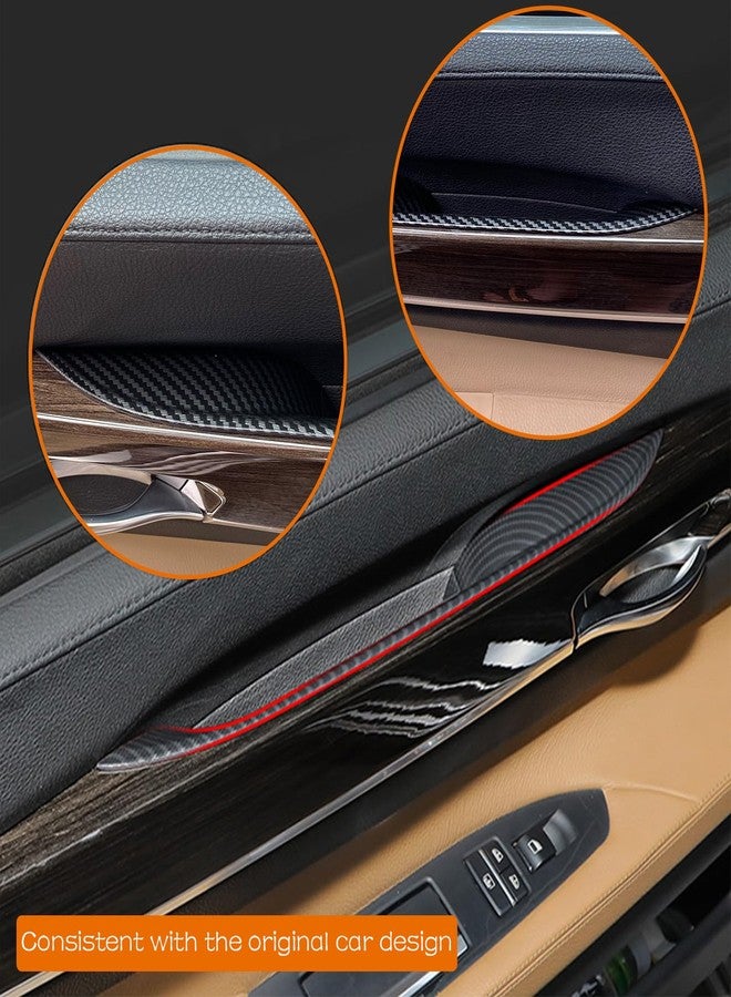 CHUANGHUI غطاء مقبض باب السيارة من CHUANGHUI مكون من 4 قطع، مناسب لسيارات BMW الفئة السابعة F02 730Ld 740Li 750Li 760Li موديلات 2009-2015، أغطية واقية لتزيين مقابض سحب الأبواب الداخلية (لون ألياف الكربون). - Image 2