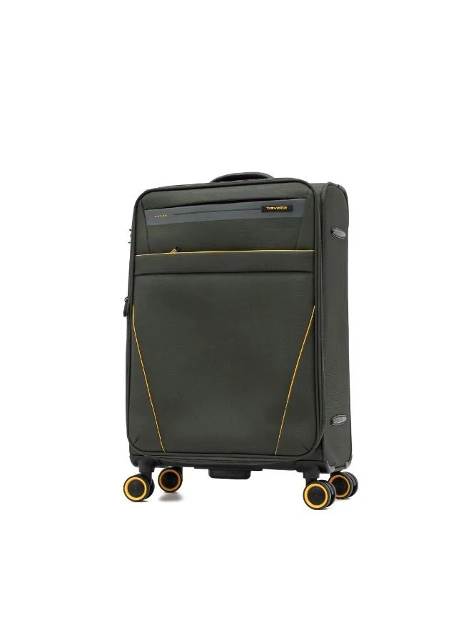 ترافلايت travelite soft side luggage trolley bag 4 pieces set green