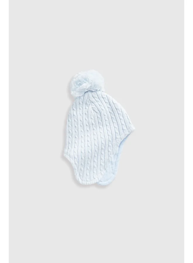 مذركير Blue Knitted Trapper Baby Hat